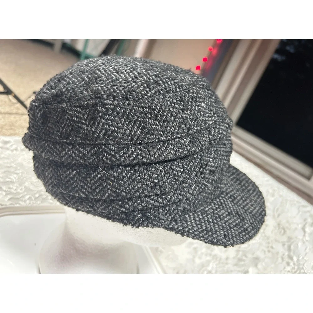 Y2K Wool Blend Newsboy Cap Bow Cadet Military 2000s Fall Preppy Chic Hat